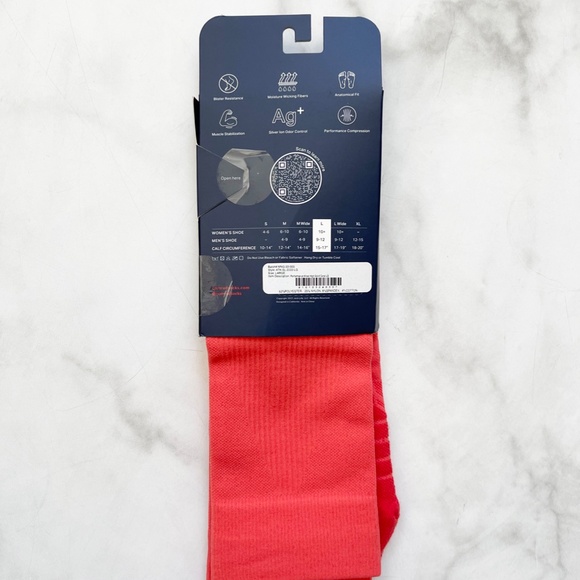 Comrad Performance Knee High Compression Socks - Coral, Size Large - Picture 4 of 5